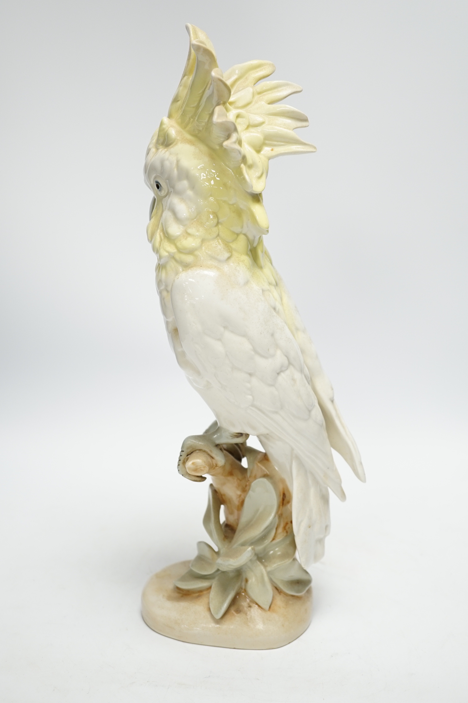 A Royal Dux porcelain model of a cockatoo, 41cm